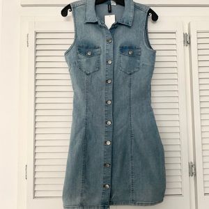 Denim button up dress